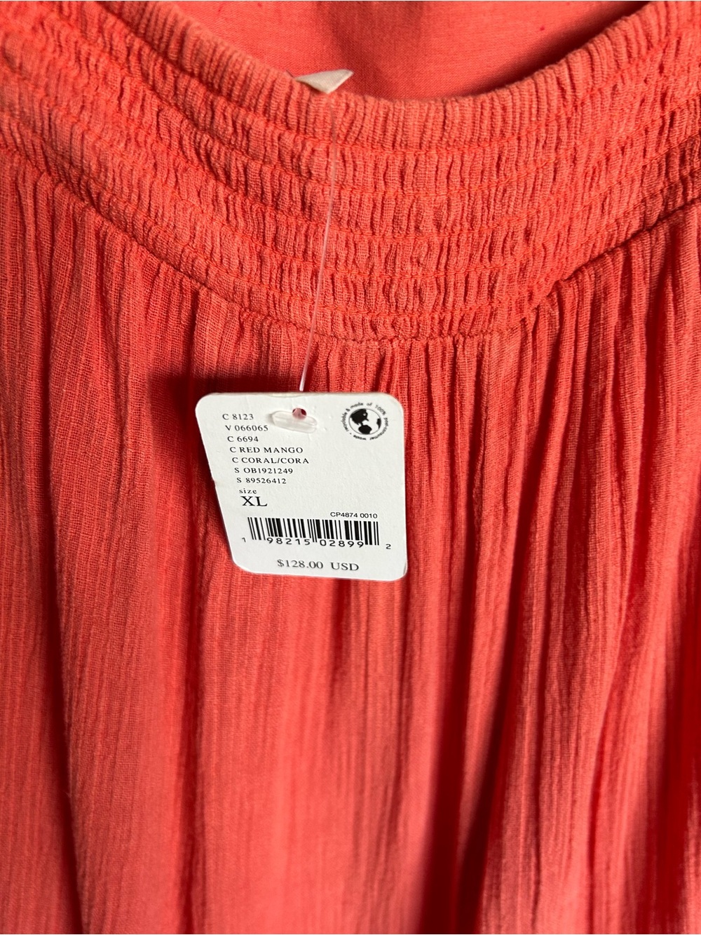 Free People Coral-Red Maxi Gauchos with Smocked Waist - Picture 2 of 2